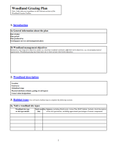 Woodland Grazing Plan template